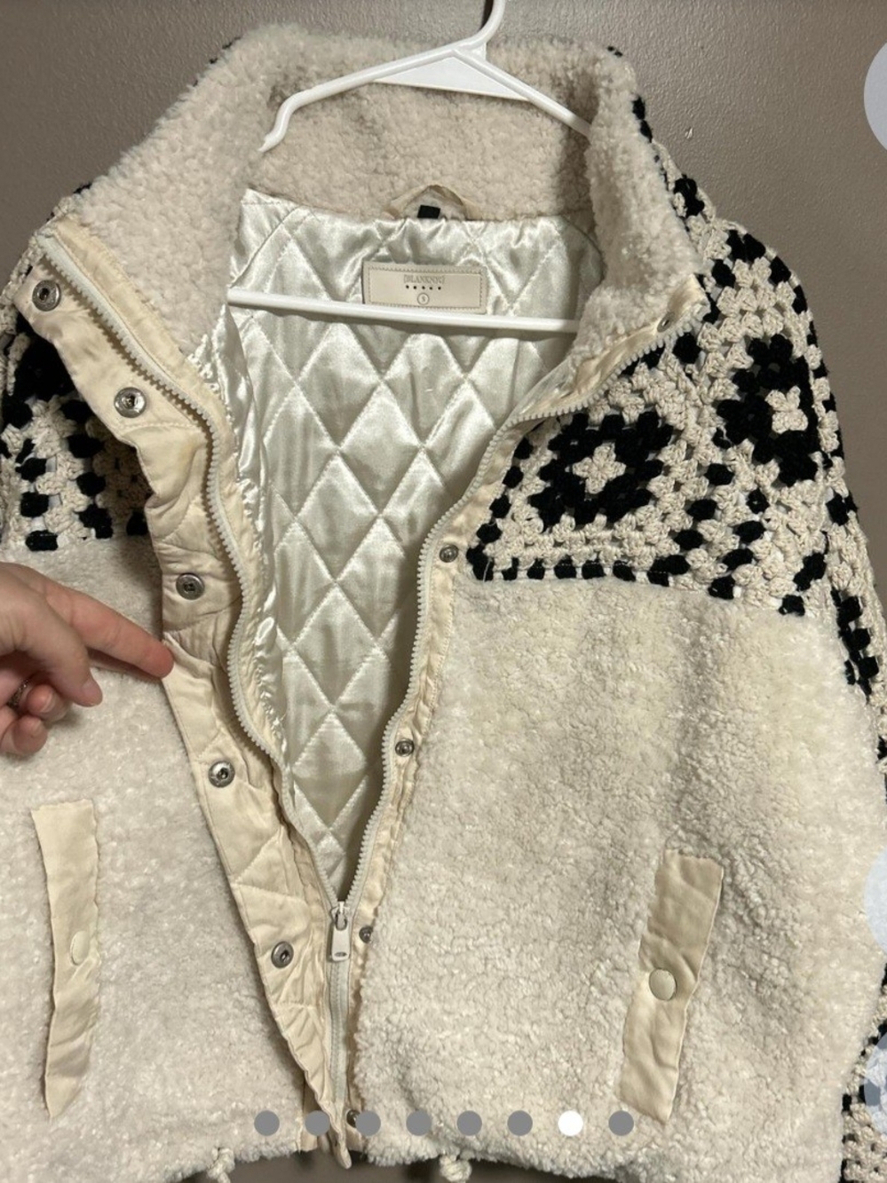 Blank NYC Carried Away Crochet Black/cream RARE! [Small]